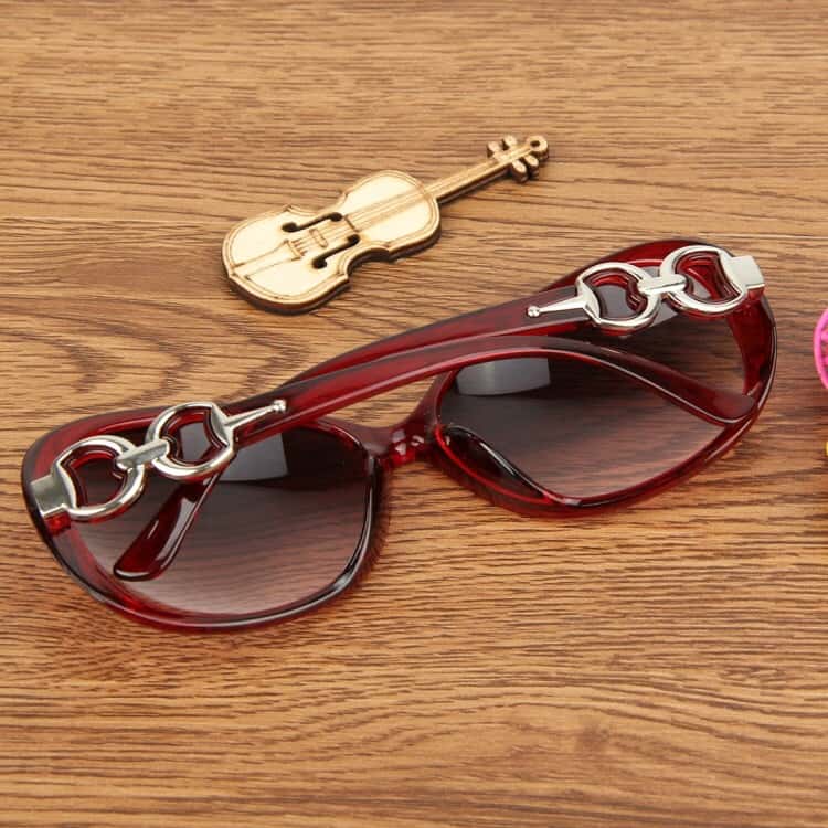 retro uv400 uv protection pc frame ac lens sunglasses (wind red)