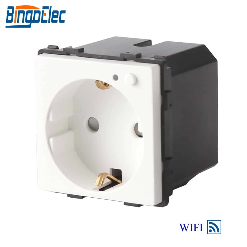 bingoelec wifi smart socket plug basic wireless remote germany outlet eu standards ard mobile phone app control wall socket (gold)