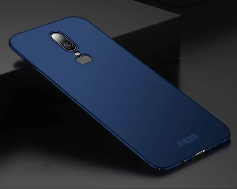 ultra thin frosted pc case for oneplus 6 from mofi (blue)
