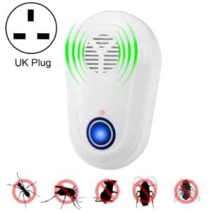 electronic ultrasonic anti mosquito rat mouse cockroach insect pest repeller, 4w, uk plug, ac 90 250v (white)