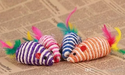 mouse shape sisal hemp pet cat toy