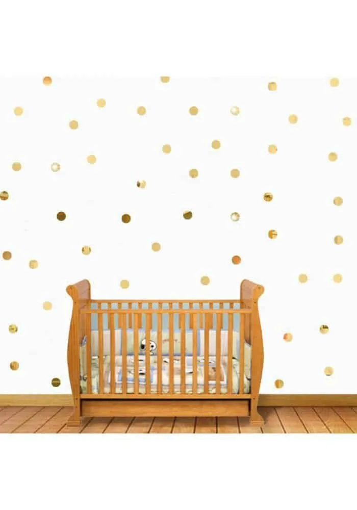 100 pcs 3d diy acrylic mirror wall sticker round shape stickers decal mosaic mirror room home decor (gold)
