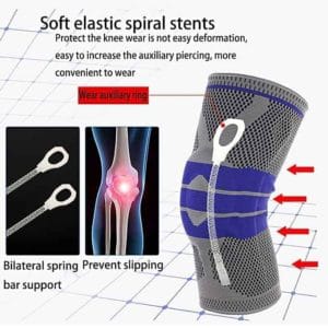 silicone anti collision spring support sports knee protector (red)