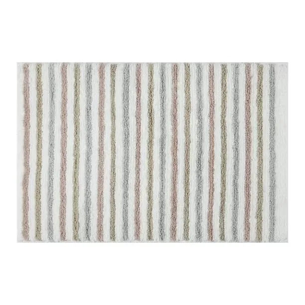 mainstays coral multi color stripe tufted 2 piece bath rug set