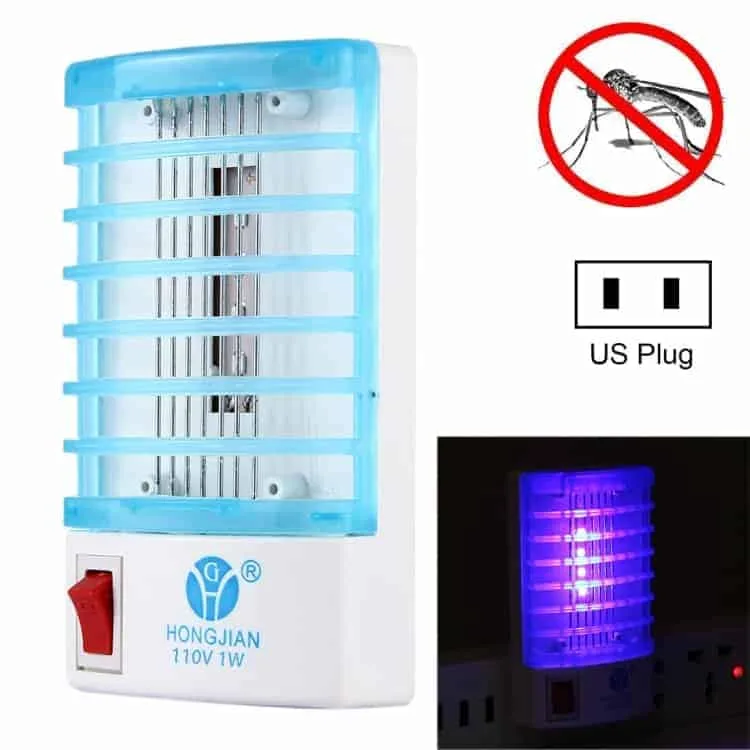 mosquito killer night lamp, 1w efficient 4 led eu plug, ac 220v (blue)