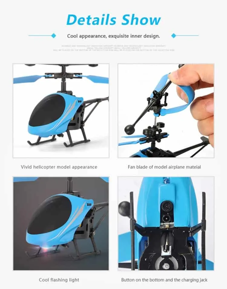 infrared sensor mini helicopter with led light utoghter 69202 2ch (red)