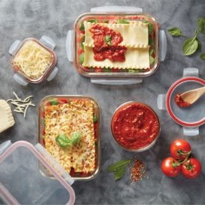 starfrit locknlock glass 2 piece square container set