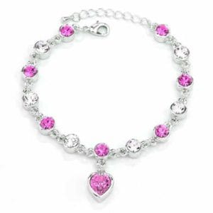fashion 12 constellation crystal bracelets gold plated anti allergy bracelet jewelry (magenta)