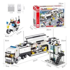 511 pcs brick blocks city police station command vehicle building bricks plastic blocks toys