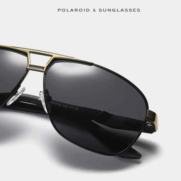 men fashion uv400 aluminium magnesium alloy frame polarized sunglasses (silver + blue)