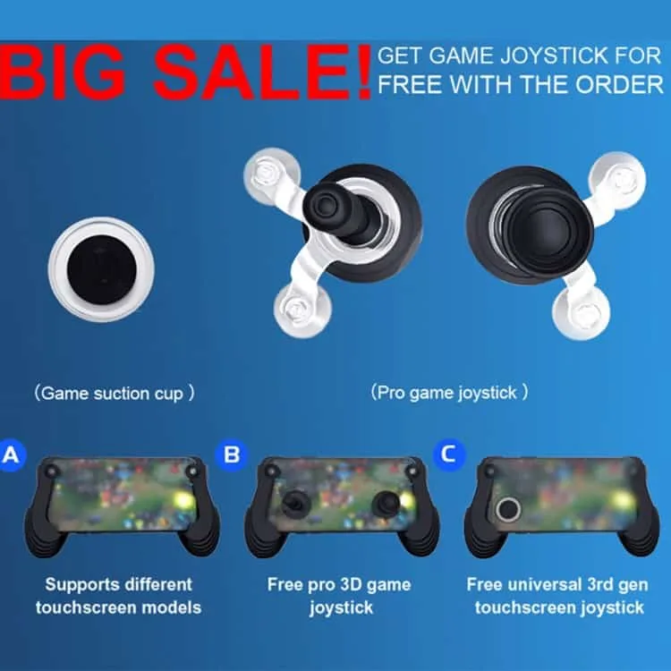 touch screen gamepad mobile game controller android & ios phone (black)