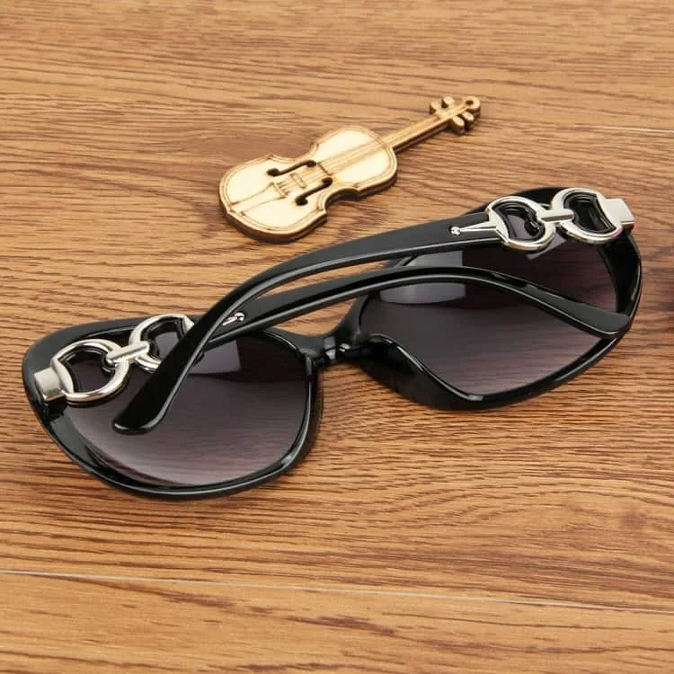 retro uv400 uv protection pc frame ac lens sunglasses (black)
