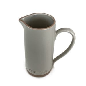 cream stonewere gratitude pitcher
