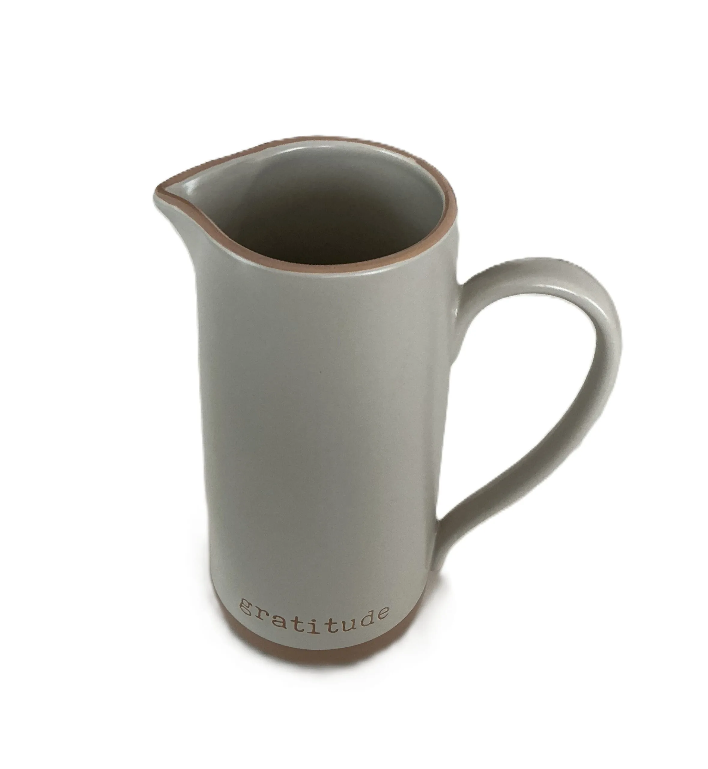 cream stonewere gratitude pitcher