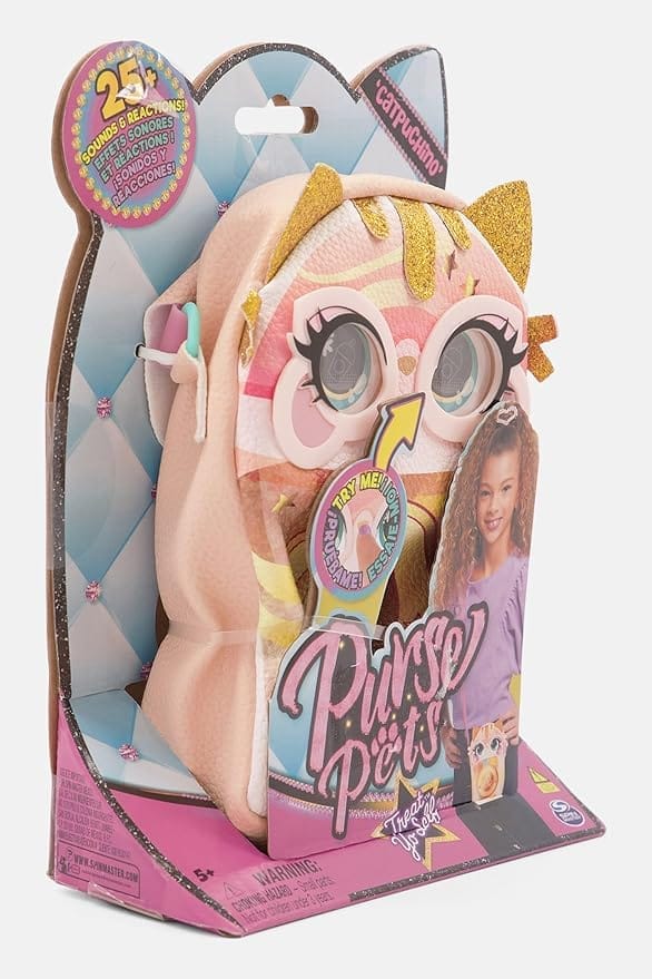 spin master purse pets bag: interactive cat carrier, multicolored, ages 5+