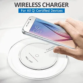 5V 1A Output Qi Standard Ultra-thin Wireless Charger with Charging Indicator, Support QI Standard Phones