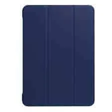 smart case for ipad pro 10.5 inch pu litchi texture 3 folding clear back cover with holder (navy)