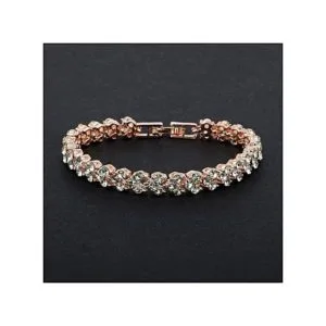 bracelet with artificial diamond inlaid glamorous female crystal (rose gold)