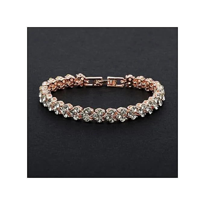 bracelet with artificial diamond inlaid glamorous female crystal (rose gold)