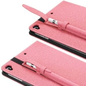 cloth pattern pu case for ipad 9.7 inch (2018) & (2017) & (2016) & ipad air 2 & ipad air, with card slot & pen groove (pink)