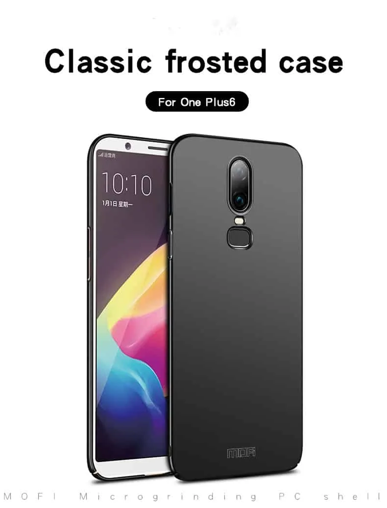 ultra thin frosted pc case for oneplus 6 from mofi (blue)