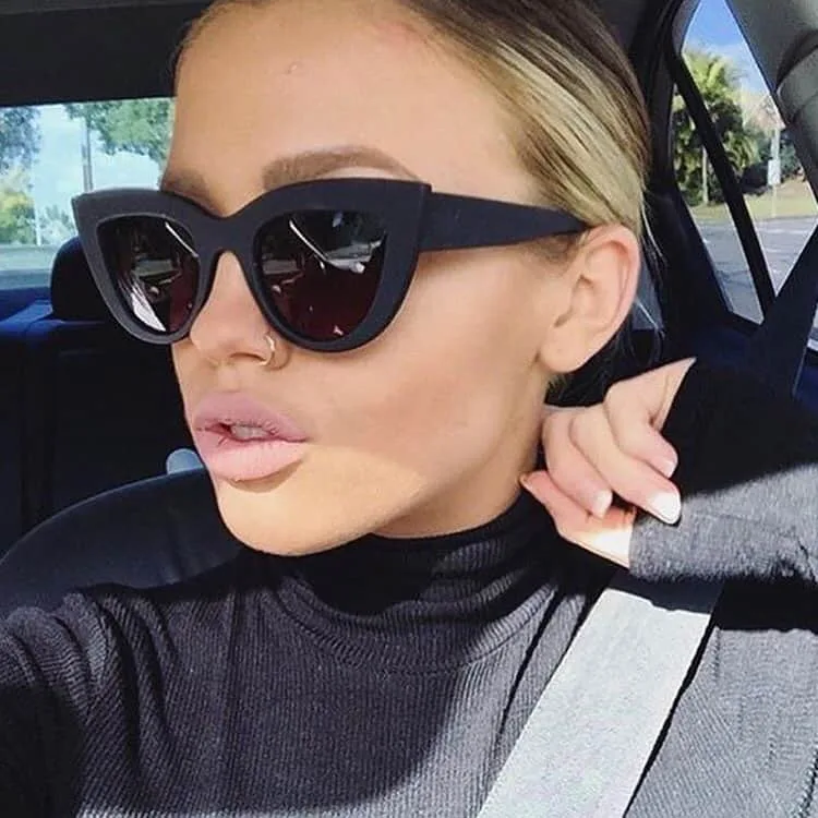 cat eye mirrored metal frame sunglasses for women uv400 (brown+yellow) cat eye mirrored metal frame sunglasses for women uv400 (brown+yellow)