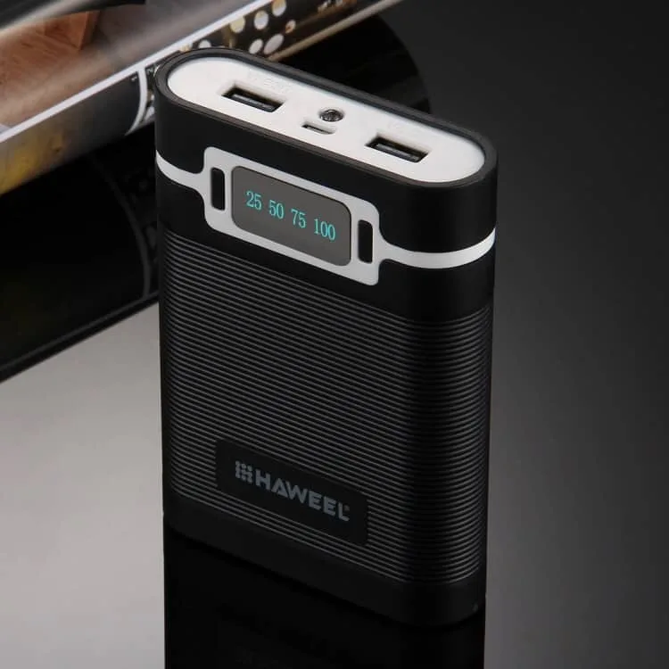 haweel diy 4x 18650 battery (not included) 10000mah power bank shell box with 2x usb output & display