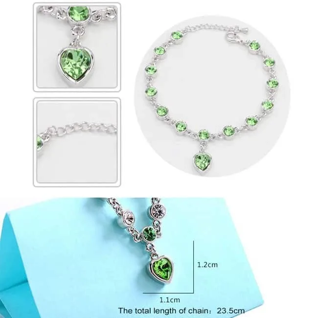 fashion 12 constellation crystal bracelets gold plated anti allergy bracelet jewelry (white)
