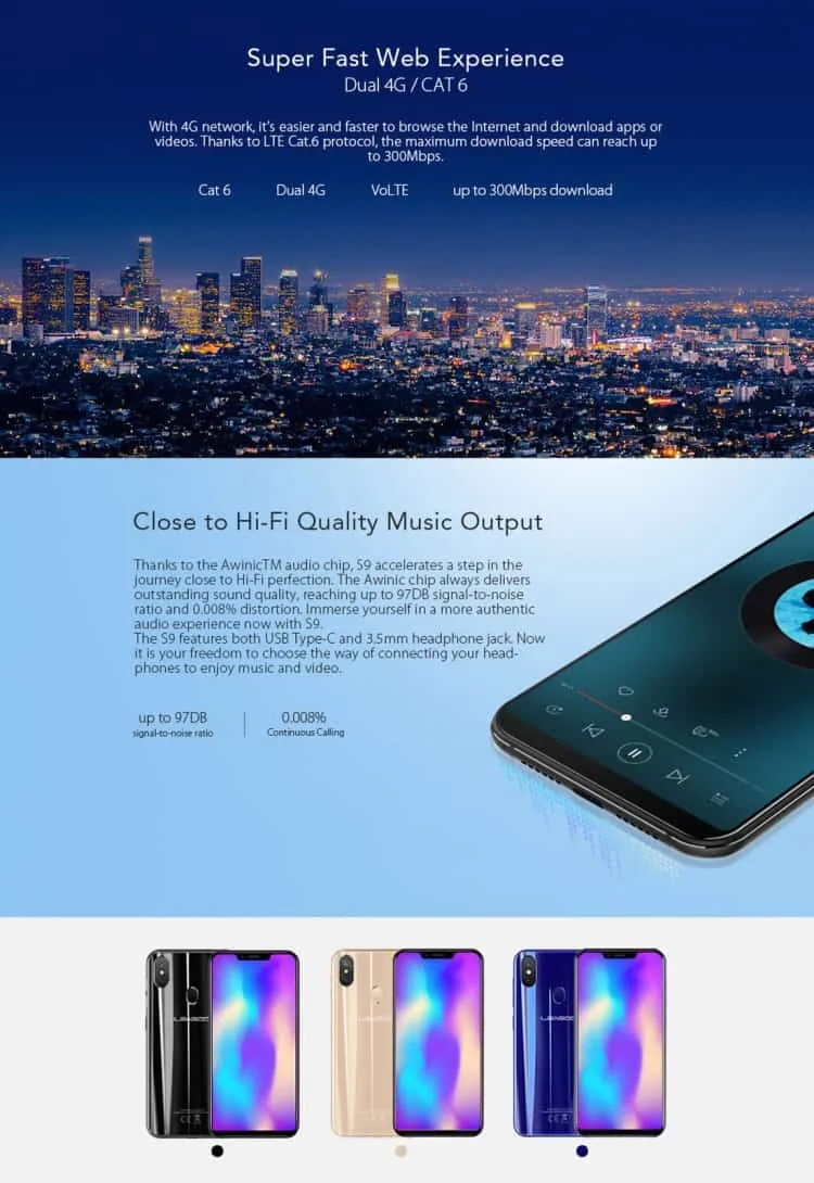 leagoo s9, 4gb+32gb (blue)