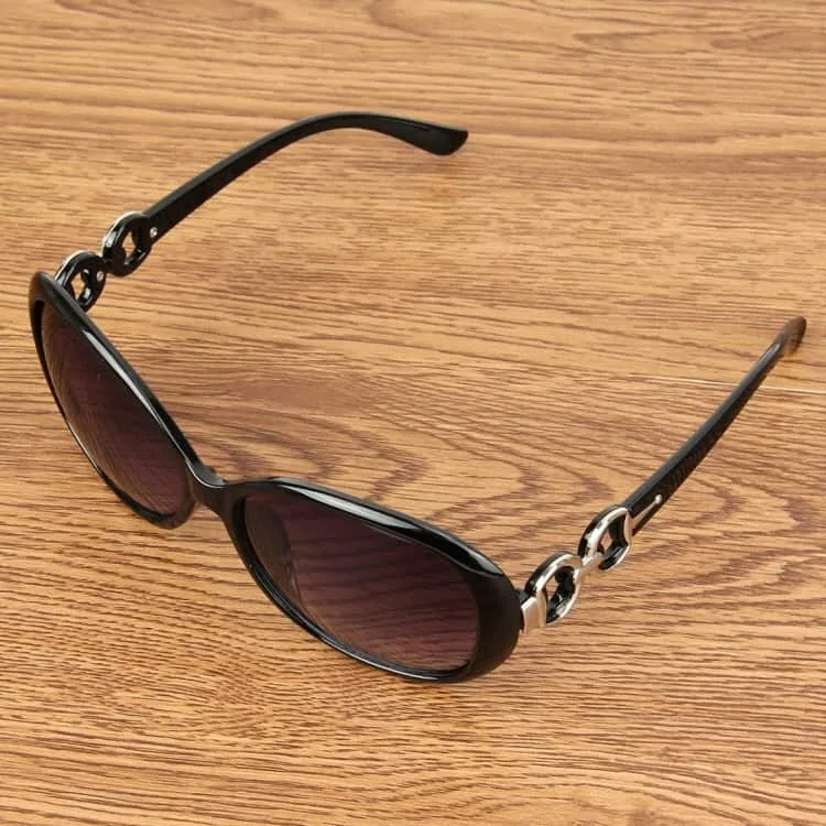 retro uv400 uv protection pc frame ac lens sunglasses (black)