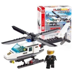brick blocks police action figure building blocks diy air force helicopter airplane educational brick toys