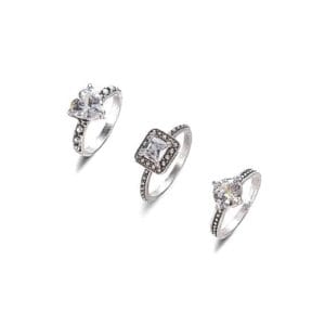 fashion rings with zircon inlaid for women