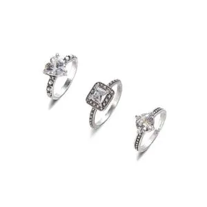 fashion rings with zircon inlaid for women