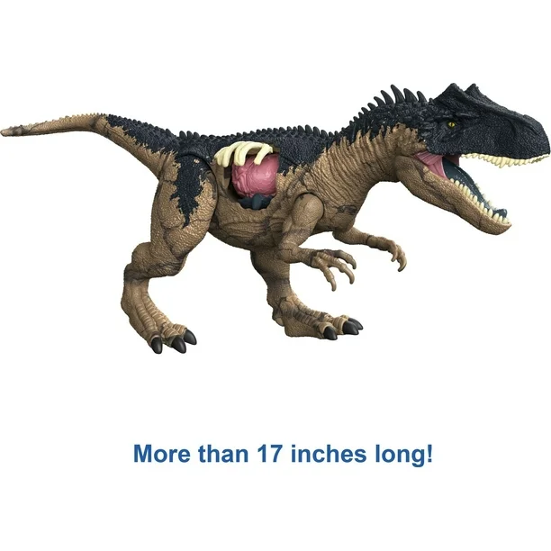 jurassic world extreme damage roarin’ allosaurus dinosaur toy for 4 year olds & up