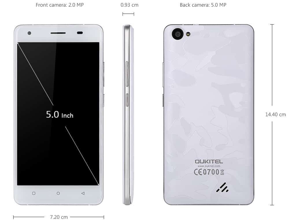 oukitel c5 pro, 2gb+16gb (white)