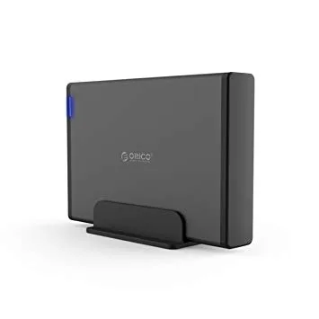 vertical aluminum external hard drive enclosure storage case hard drive dock for 3.5 inch sata hdd orico 7688u3 (black)