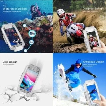 waterproof diving housing photo video taking underwater cover case for iphone 8 plus & 7 plus 40m/130ft (transparent) from puluz