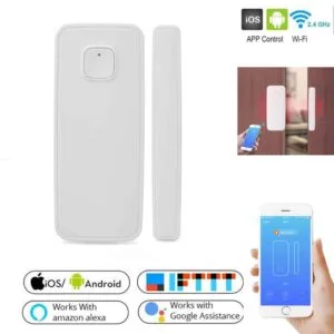 home door/window detector wifi app notification alerts battery operated home security sensor work with alexa echo google home