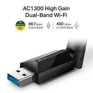tp link ac1300 high gain wireless dual band usb adapter archer t3u plus 
