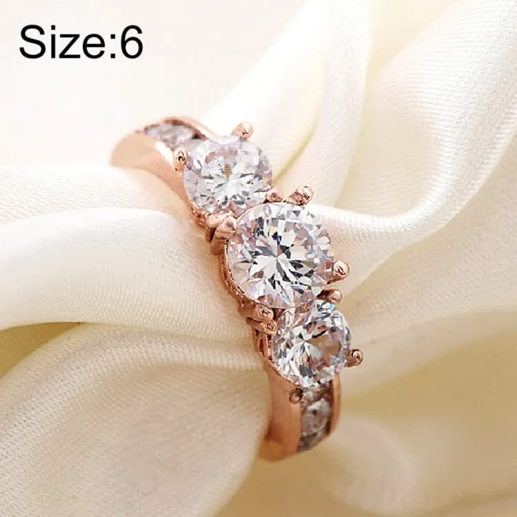 elegant romantic popular 18k gold plated shining zircon couple ring for men and women us size 6