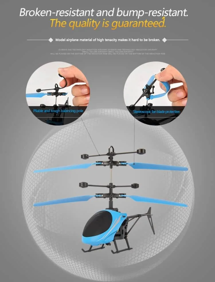 infrared sensor mini helicopter with led light utoghter 69202 2ch (red)
