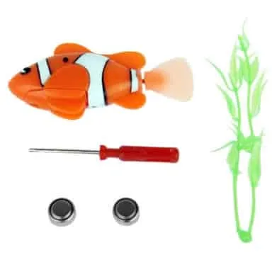 robot fish / electric pet fish toy, size: 7.5cm x 1.8cm x 3.5cm(orange)