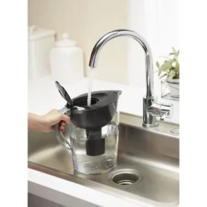 brita pacifica plastic 10 cup black water filter pitcher