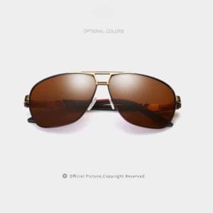 men fashion uv400 aluminium magnesium alloy frame polarized sunglasses (gold & tawny + tawny)