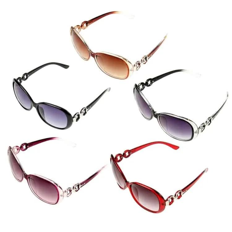 retro uv400 uv protection pc frame ac lens sunglasses (coffee)