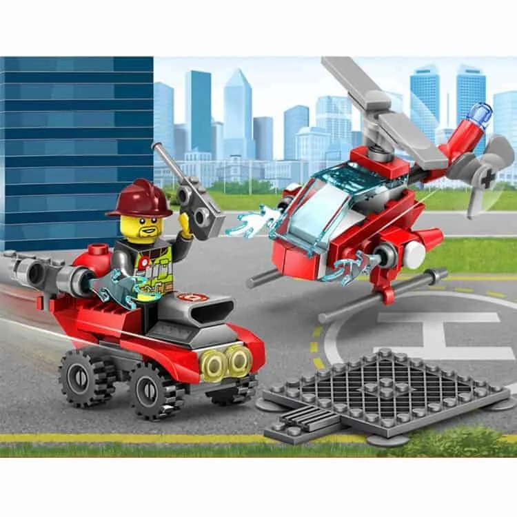 4 in 1 city fire series children diy enlightenment assembled building blocks educational intelligence toy