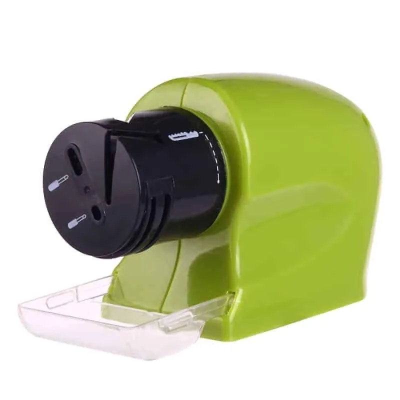 cordless electric knife sharpener with catch tray (green) from swifty sharp