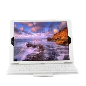 leather case + bluetooth keyboard for ipad pro 12.9 inch (2017) / ipad pro 12.9 inch (2015) separable litchi texture horizontal flip with holder (white)