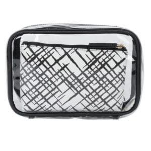 equate beauty cosmetic bag crosshatch 3pc set trendy organizer