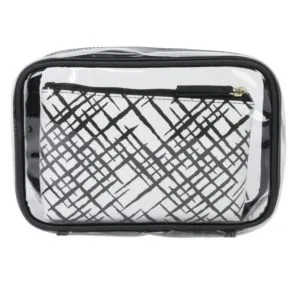 equate beauty cosmetic bag crosshatch 3pc set trendy organizer